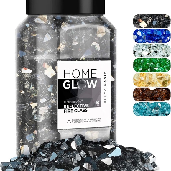 New! HOMEGLOW Reflective Tempered Fire Glass, 1/2” in Jade - Pickup Only! - Picture 1 of 9